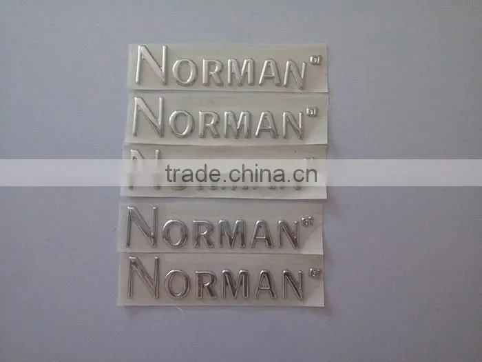 Metal company name logo sticker