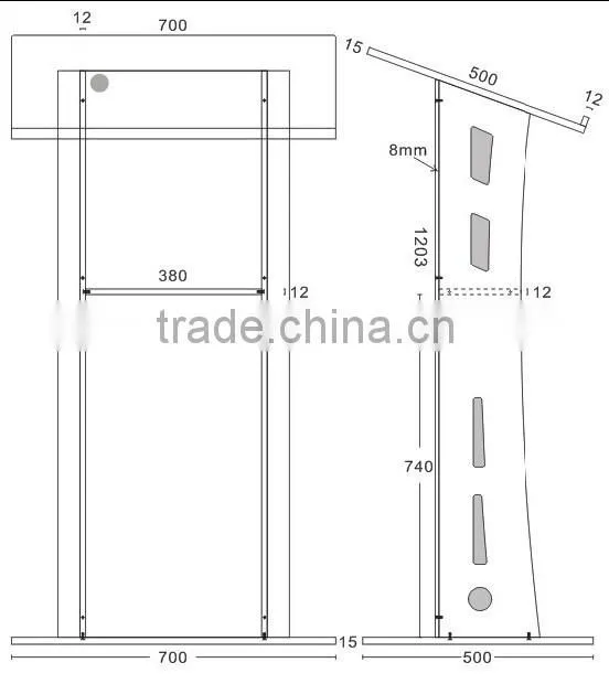 Fashion style 700*500*1203mm clear acrylic church pulpit, modern design acrylic podium for church