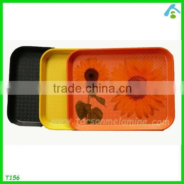 2016 fashional custom logo 100% melamine tray