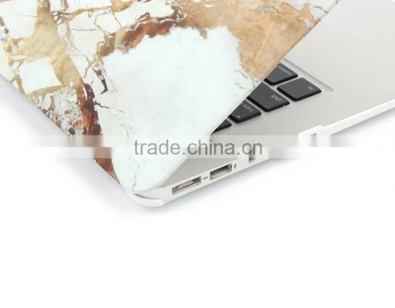 White+Gold Rubberized Hard PC Marble Case for MacBook 13 inch