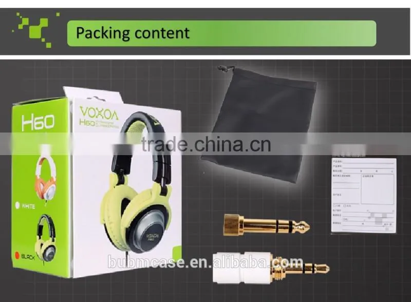 VOXOA H60 Factory direct selling headphone with detachable ear caps