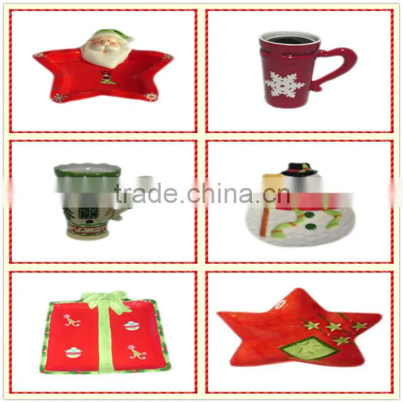 Cute snowman painted ceramic christmas tea cups