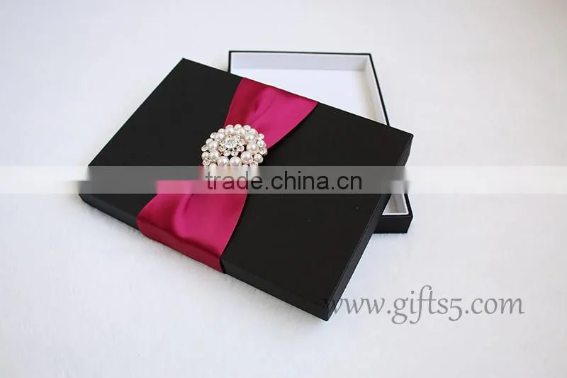 Gorgeous Silk Box Wedding Invitations Card Box Wholesale