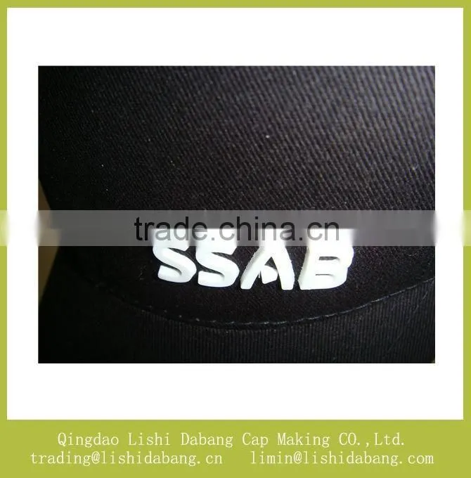 silicon print logo baseball caps, black sports baseball cap custom logo