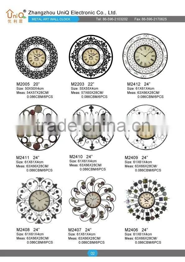 antique design bedside metal art table clock