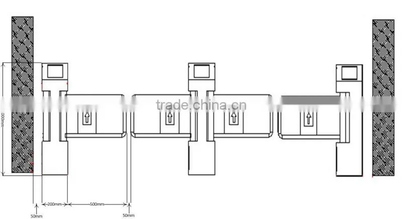 theater/theatre automatic swing barrier electronic pass turnstile for handicap channel