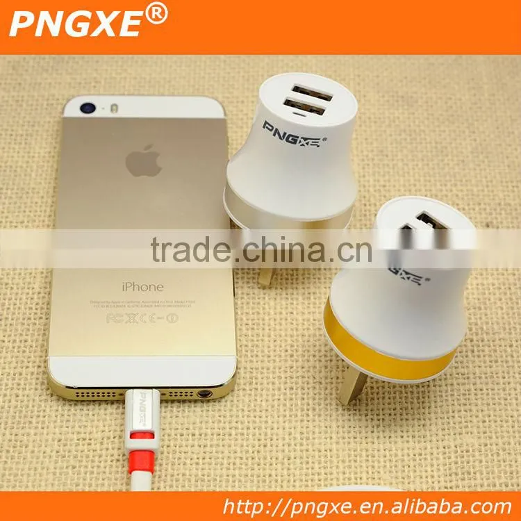 PNGXE White Shell Dual USB Ports UK wall charger for android tablets AD-103