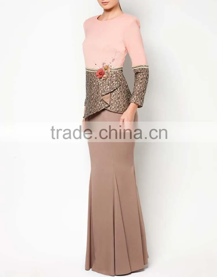 Printed appliqued excellent supplier made in china muslim dress