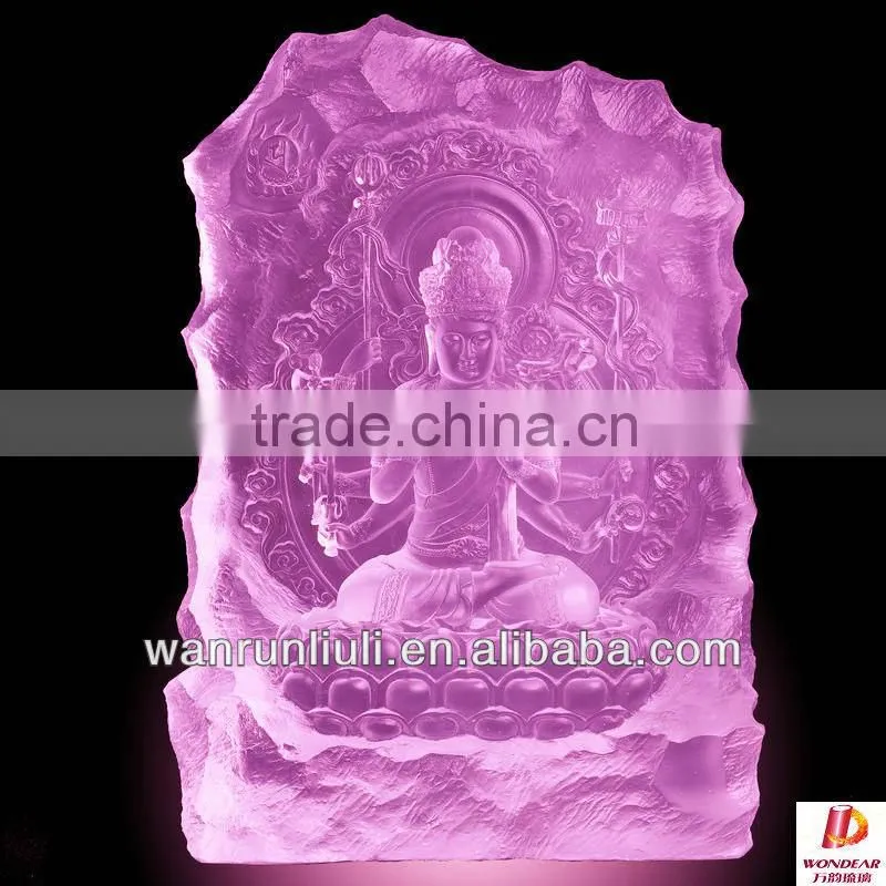 WF068 Chinese crystal Avaloktesvara sending a child Sculpture