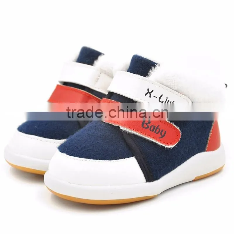 2016 XIAOLIUBAO Organic Cotton Fabric Funny Baby Winter Shoes