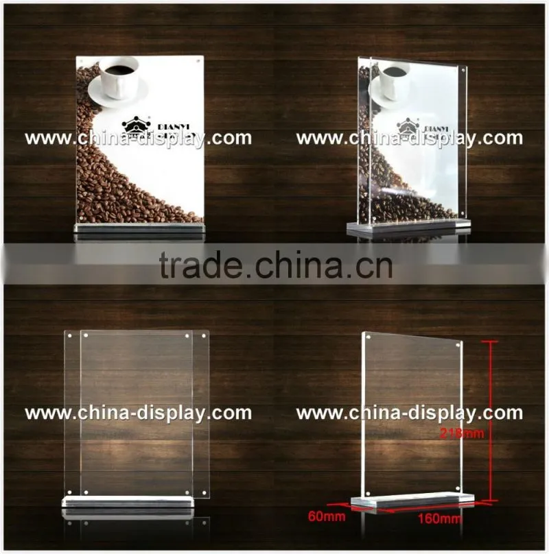 L / Tshape acrylic sign holder a5 size acrylic menu holder