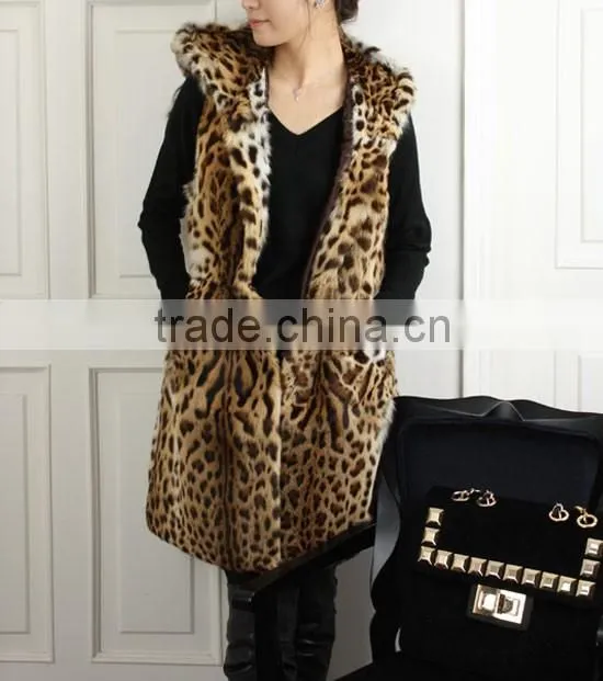 2015 new arrival rex rabbit fur long vest for women RV12