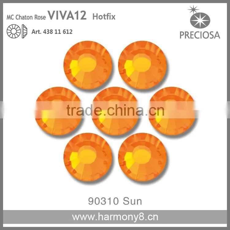 PRECIOSA Flat Back Hot Fix Rhinestones, Sun MC Chaton Rose VIVA12