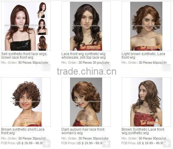 Lace front wig synthetic wig wholesale, silk top lace wig