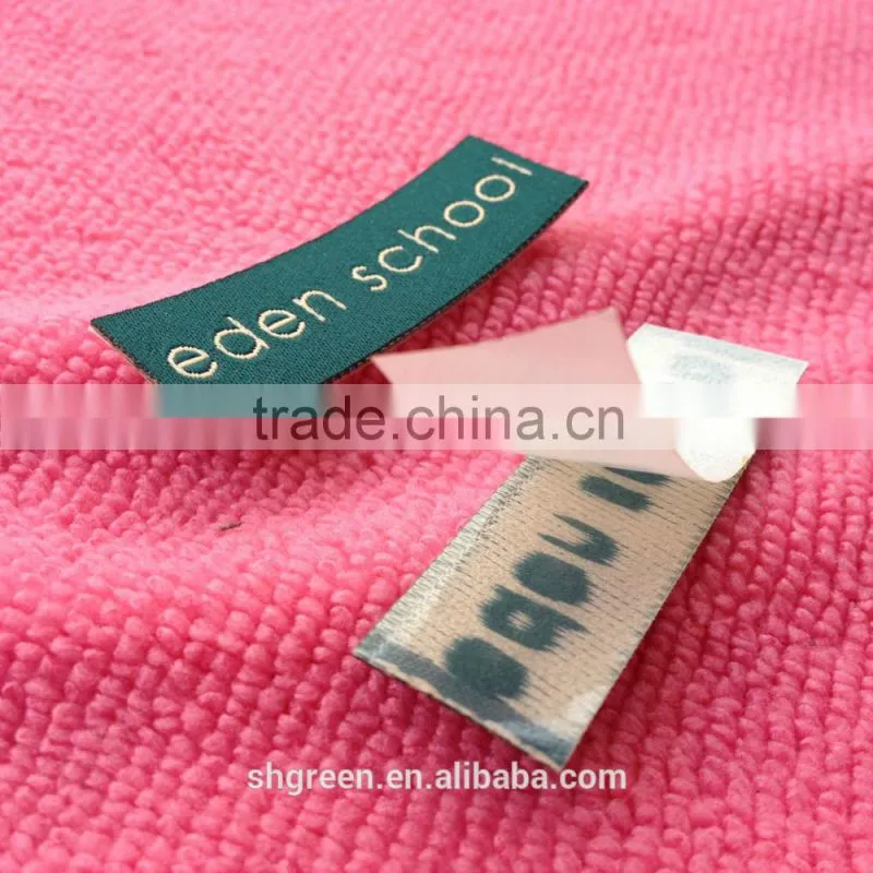 OEM soft taffeta woven label,sewn on garment label