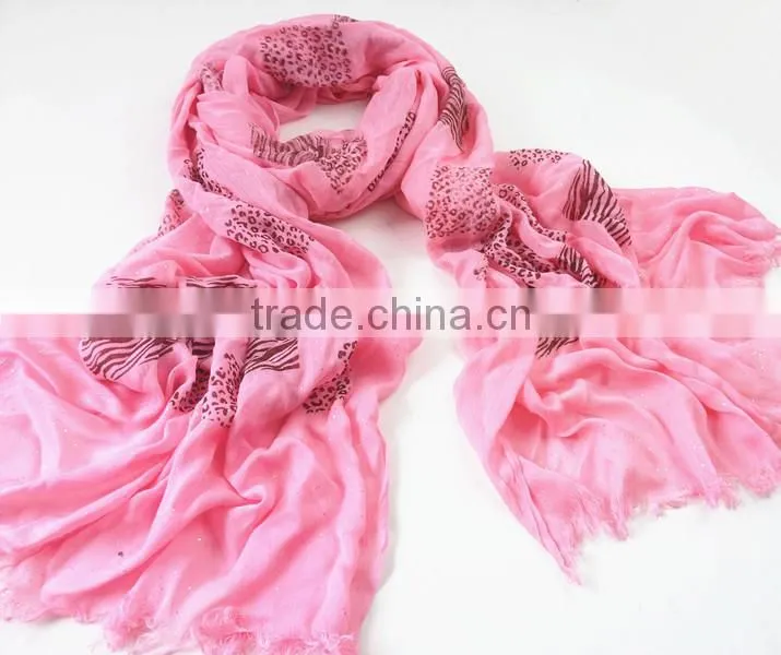 Beautiful 100%polyester glittering scarf
