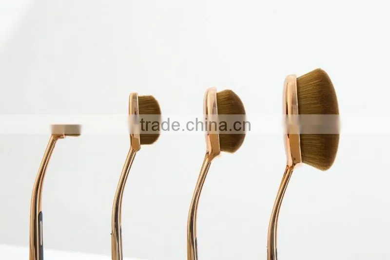 Super quality Pro4 Makeup Brushes Toothbrush Oval makeup Brush Foundation Powder Kit Golf Shape Pipe Makeup Brushes Set 4pcs/set