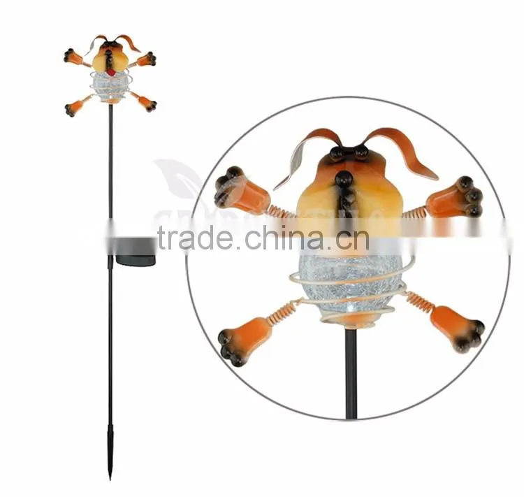 led light lamp steel material, cute animal dog shape tenuous pole lamp solar, decoration light standing lamp