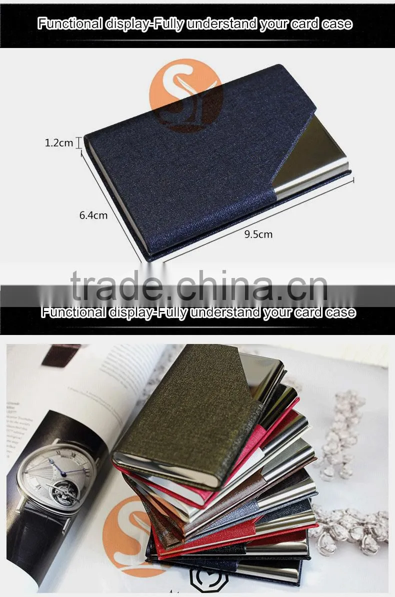 Credit card protector leather card holder blocking RFID function