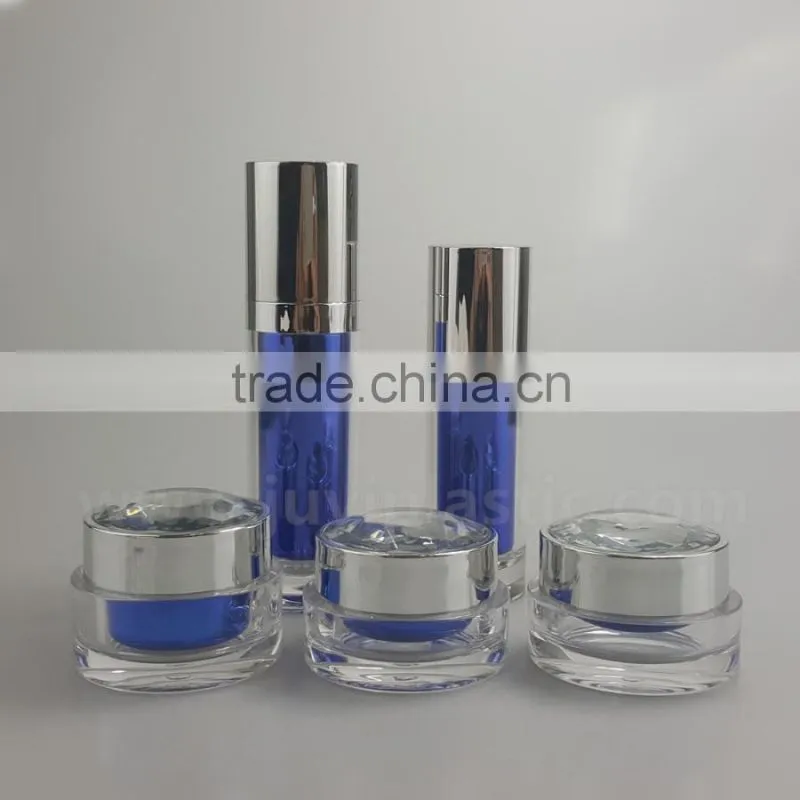 Acrylic plastic type and skin care cream use double wall lotion pump cosmeitc bottles