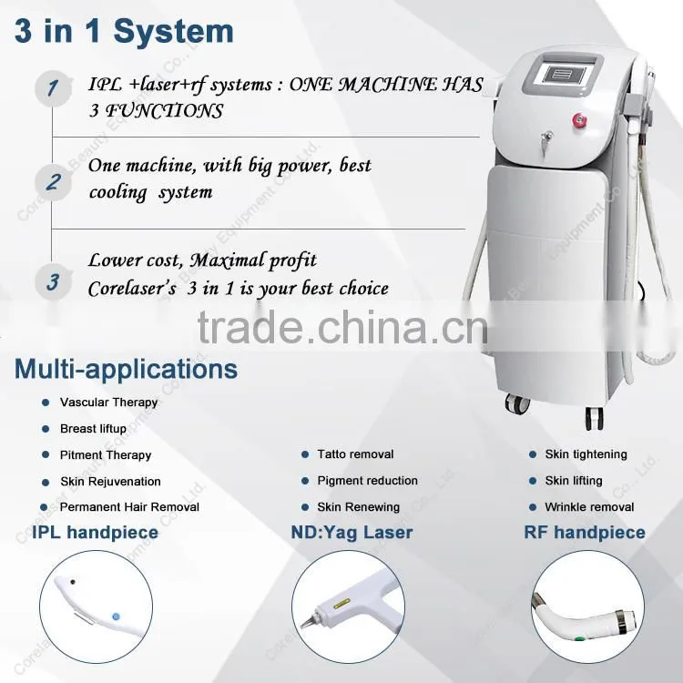 2015 new painless opt shr ipl laser hair removal machine