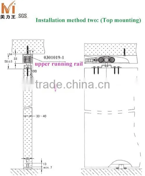 Superior Furniture Wardrobe Inner Hanging Sliding Door Roller Sliding Door Fittings