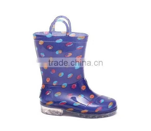 Boys Clear PVC Rain Boots With Handle