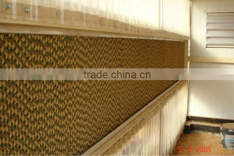 Poultry cooling pad with exhaust fan/ventilation equipment