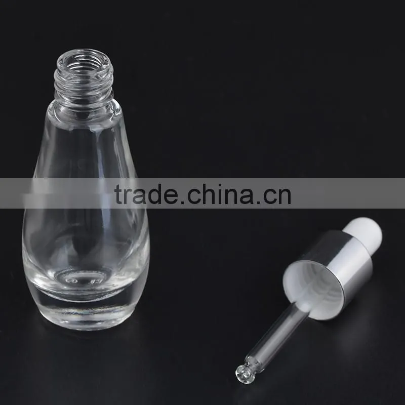 15ml unique shape clear glass dropper bottle with pipette for e liquid / empty essential oil container