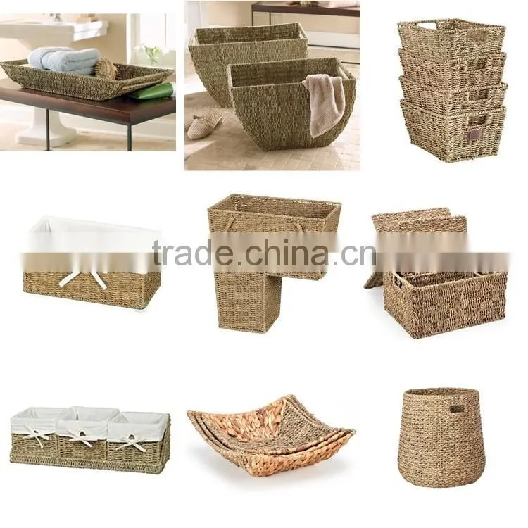 Set of 3 seagrass woven hanging basket flower decorative gift basket