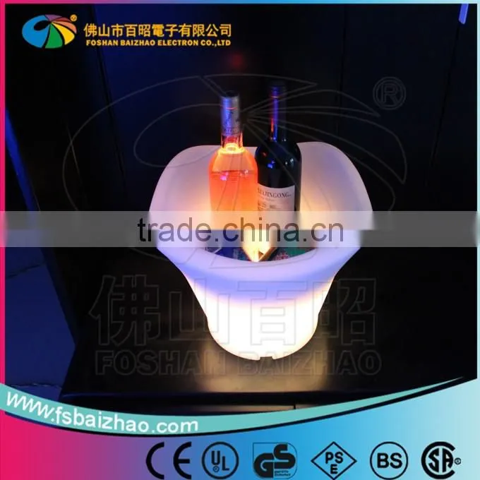 Plastic battery light up LED light ice bucket