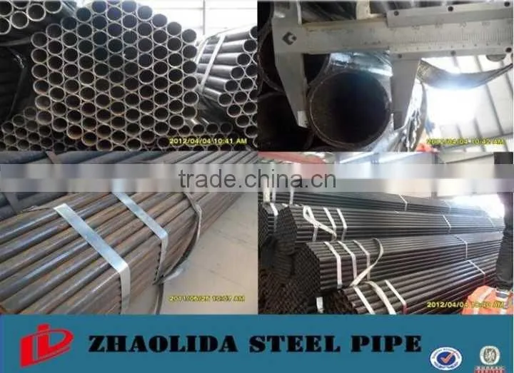 Q235 Q345 ASTM A53 , length 6-12m ERW black welded steel pipe