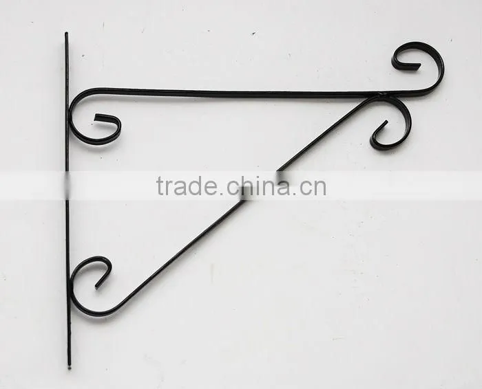 Wrought Iron Rustic Wall Garden Bracket Decor Hook Hang Flowers Baskets Lanterns