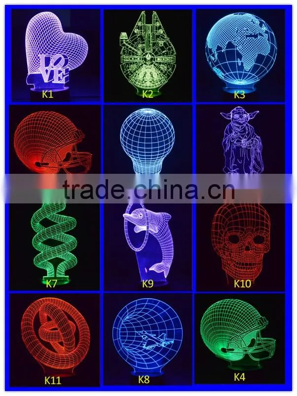 Led light base illusion light 3D led lamp