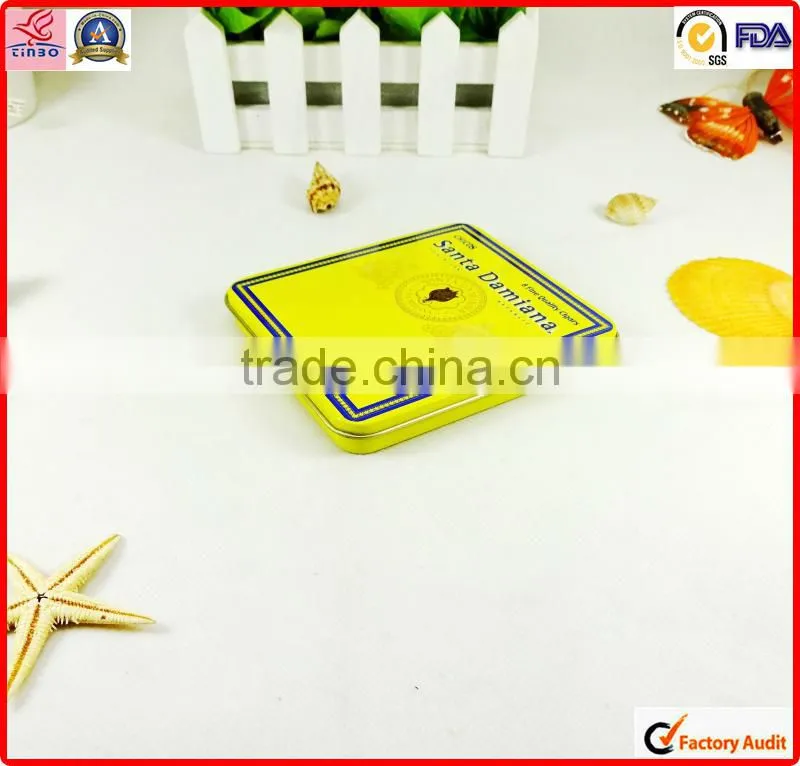 wholesale metal cigar tin glossy small two piece tin can