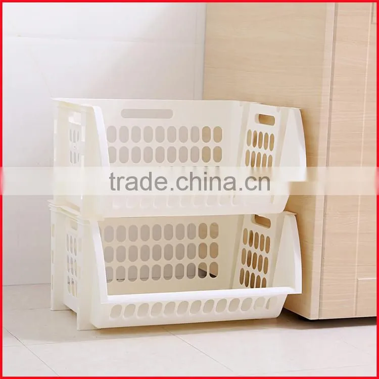 Plastic Stacking Stackers Storage Baskets Veg Rack 2 Tier Vegetable