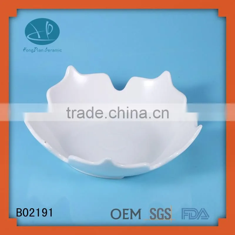 leaf shape porcelain big soup bowl,Creative ceramic fruit bowl high grade porcelain storage tray home decoration wedding gift