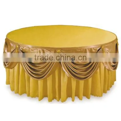 hotsale gold wedding party table skirting
