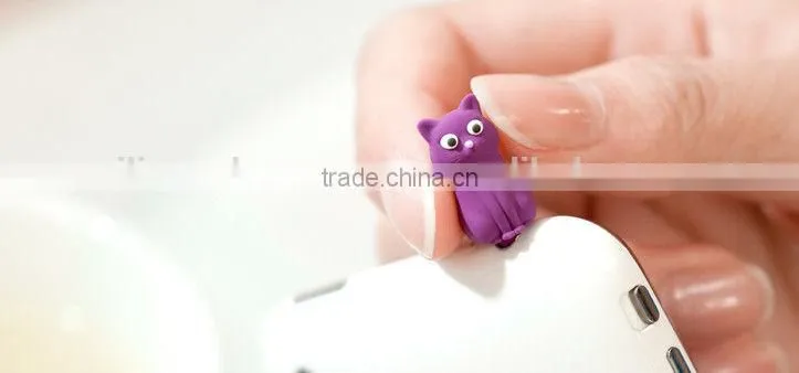 wholesale mobile phone accessories customized designs cute headphone anti dust plug
