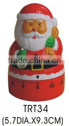 Santa Claus design plastic mechanical cooking timer/kitchen timer