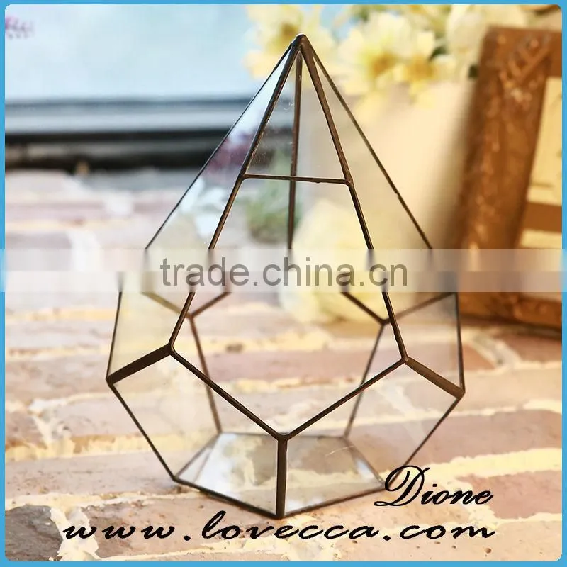 Newest home decor items geometric glass terrarium wholesale glass vase cheap
