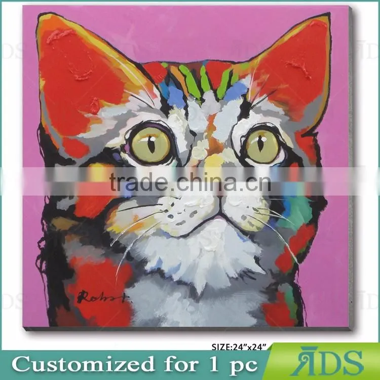 Hand Painted Abstract Butterfly Painting Pussy Cat Oil Painting