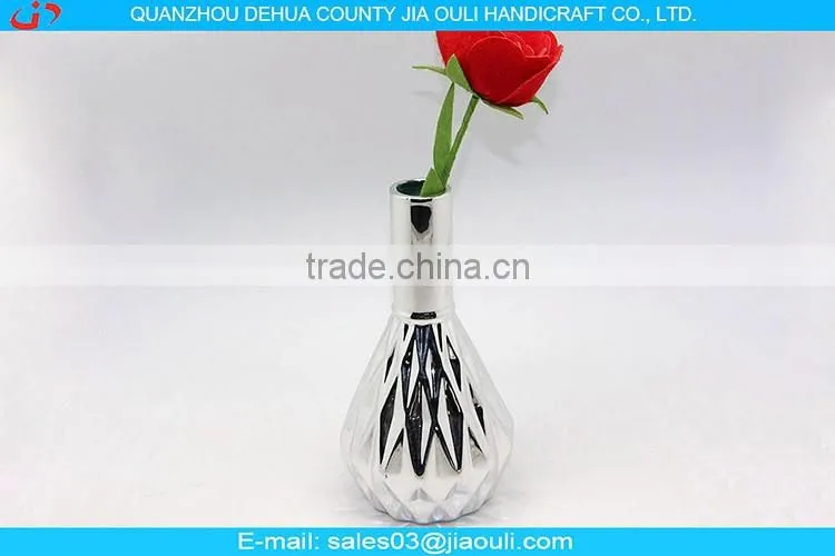 2016 hot sale home decoration small grey ceramic flower vase