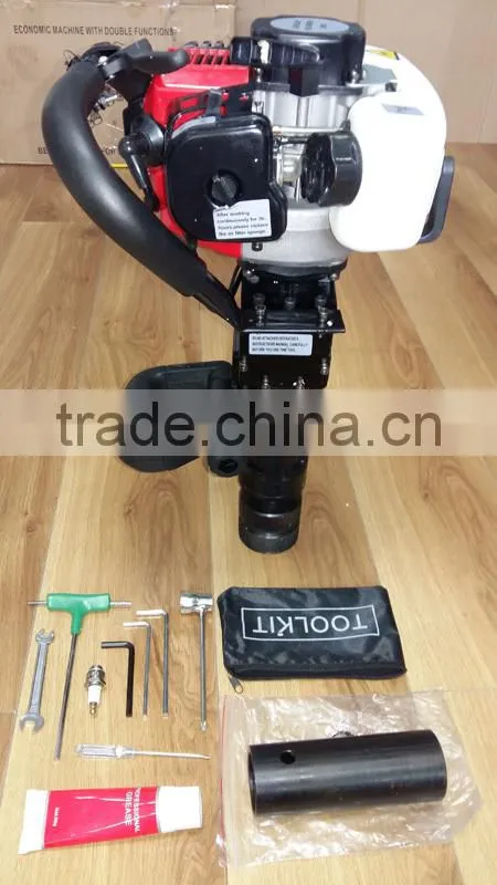 Portable Petrol Powered Guardrail Fence Vibratory Post Driver Hammer Machine Mini Gas Engine Tools