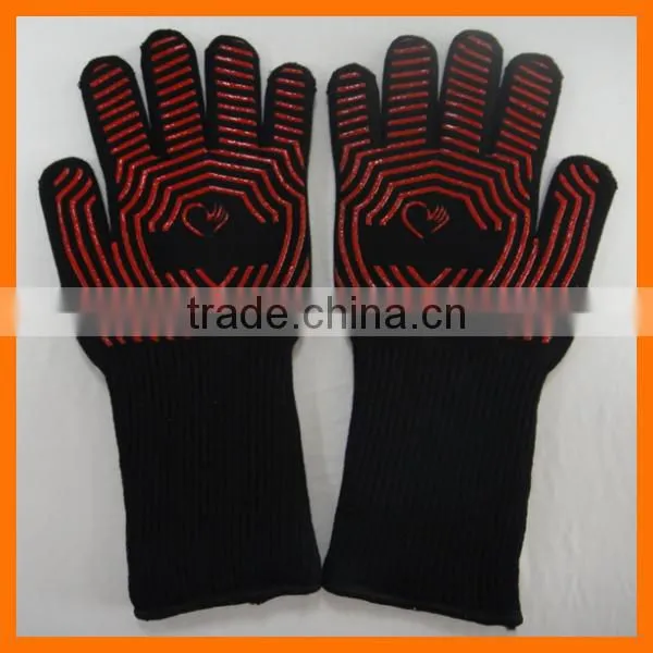 Anti Cut Extreme Heat Resistant BBQ Gloves 932F Silicone BBQ Grill Cooking Gloves Oven Mitts