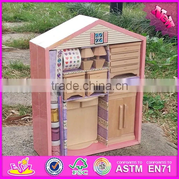 2017 Best kids doll furniture toys wooden coloring toy for sale W03A085-S