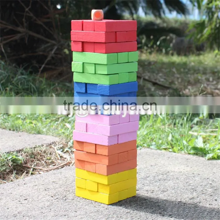 Hot sale preschool children stacking wooden toy blocks intelligent kids wooden building toy blocks W13D133