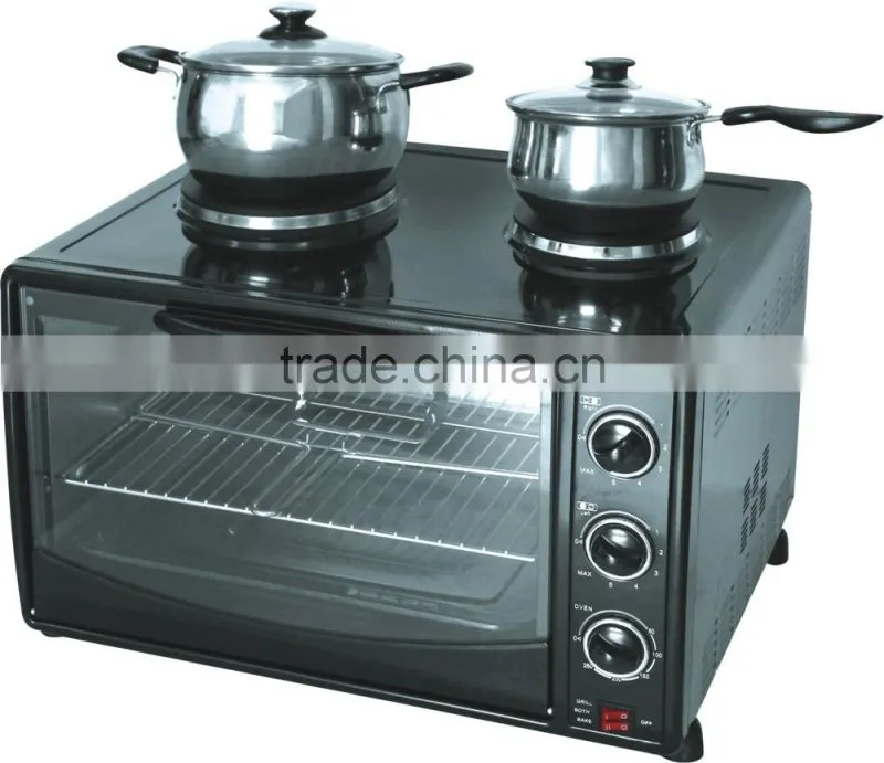 2015 factory hot sale!! good quality and competitiveprice electric oven with double hot plates