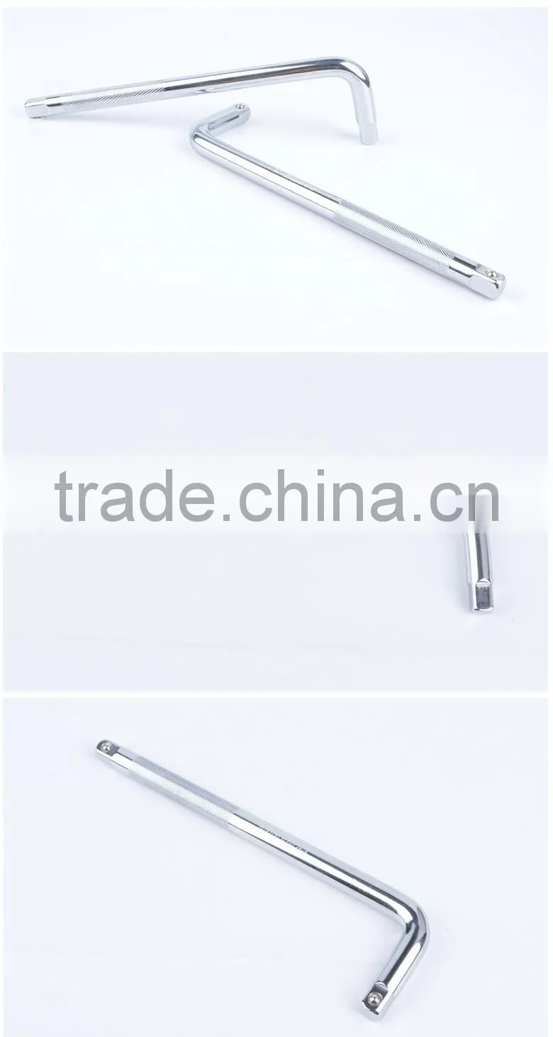 Mirror surface CR-V 12.5mm socket ben extention rod,polishing CR-V socket rod,1/2" bent extension rod