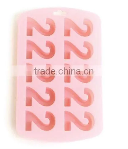 2013 factory promotional FDA letter shape silicone ice cube tray